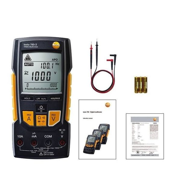 Testo Testo 760-3, Digital multimeter with type K, TRMS, and 1,000 V range 0590 7603